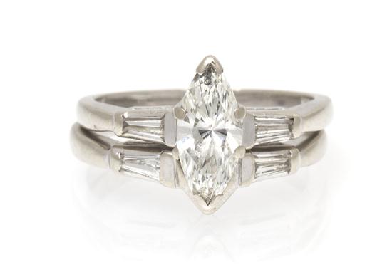 *A 14 Karat White Gold and