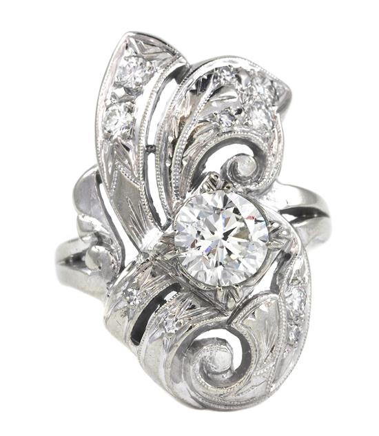 *A 14 Karat White Gold and