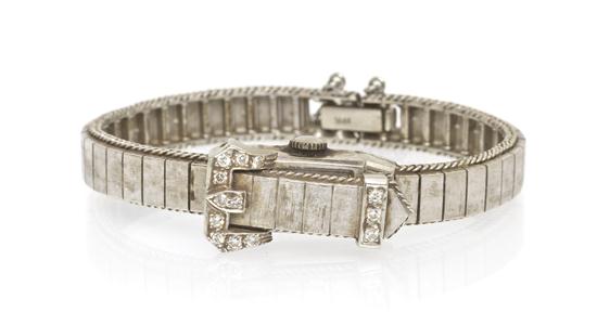 *A 14 Karat White Gold and
