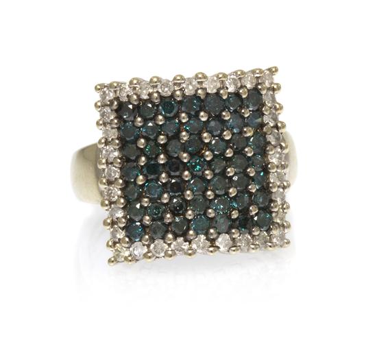 A 14 Karat White Gold and Diamond