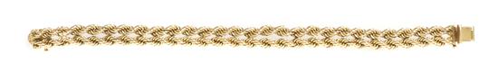 * A 14 Karat Yellow Gold Double Row