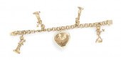 * A 14 Karat Yellow Charm Brac
