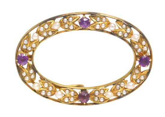 *A 14 Karat Yellow Gold Amethyst