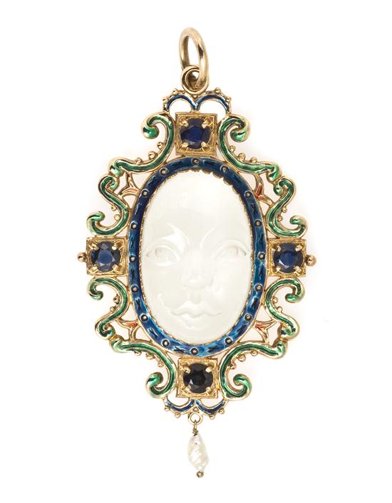 A 14 Karat Yellow Gold Moonstone