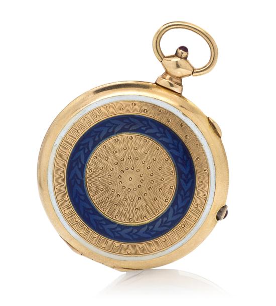 A 14 Karat Yellow Gold Polychrome
