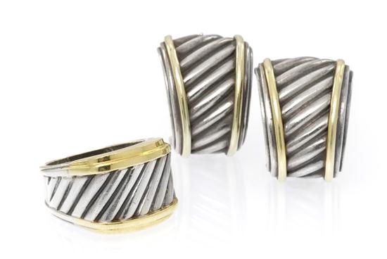 A 14 Karat Yellow Gold and Sterling