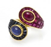 A 14 Karat Yellow Gold Sapphir