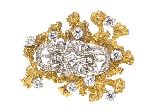 *A 14 Karat Yellow Gold Platinum