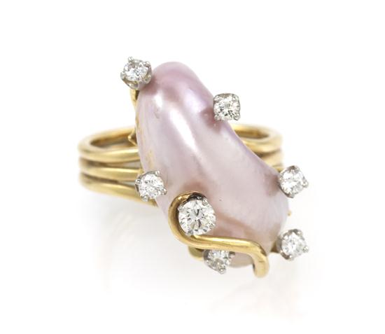 A 14 Karat Yellow Gold Baroque