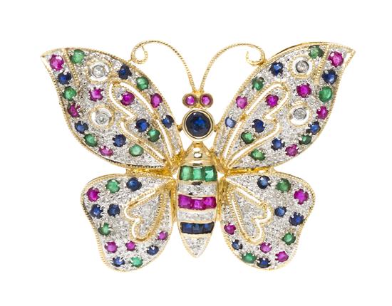 A 14 Karat Yellow Gold Diamond Ruby