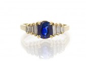 A 14 Karat Yellow Gold Sapphir