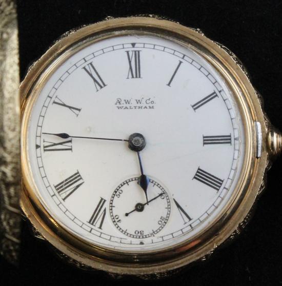 A 14ct gold Waltham hunter
