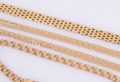 A 14ct yellow gold brick link