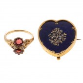 A 14K ANTIQUE RING & ANTIQUE E