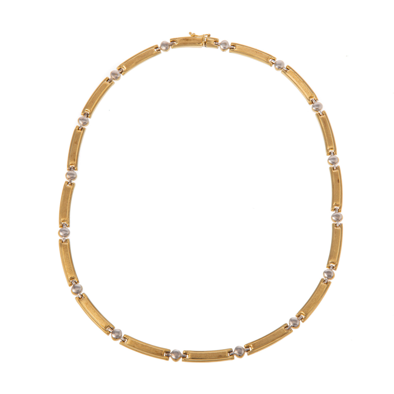 A 14K BI-COLOR GOLD BAR LINK COLLAR