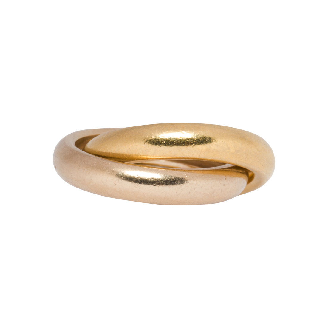 A 14K BI-COLOR GOLD ROLL RING A 14k