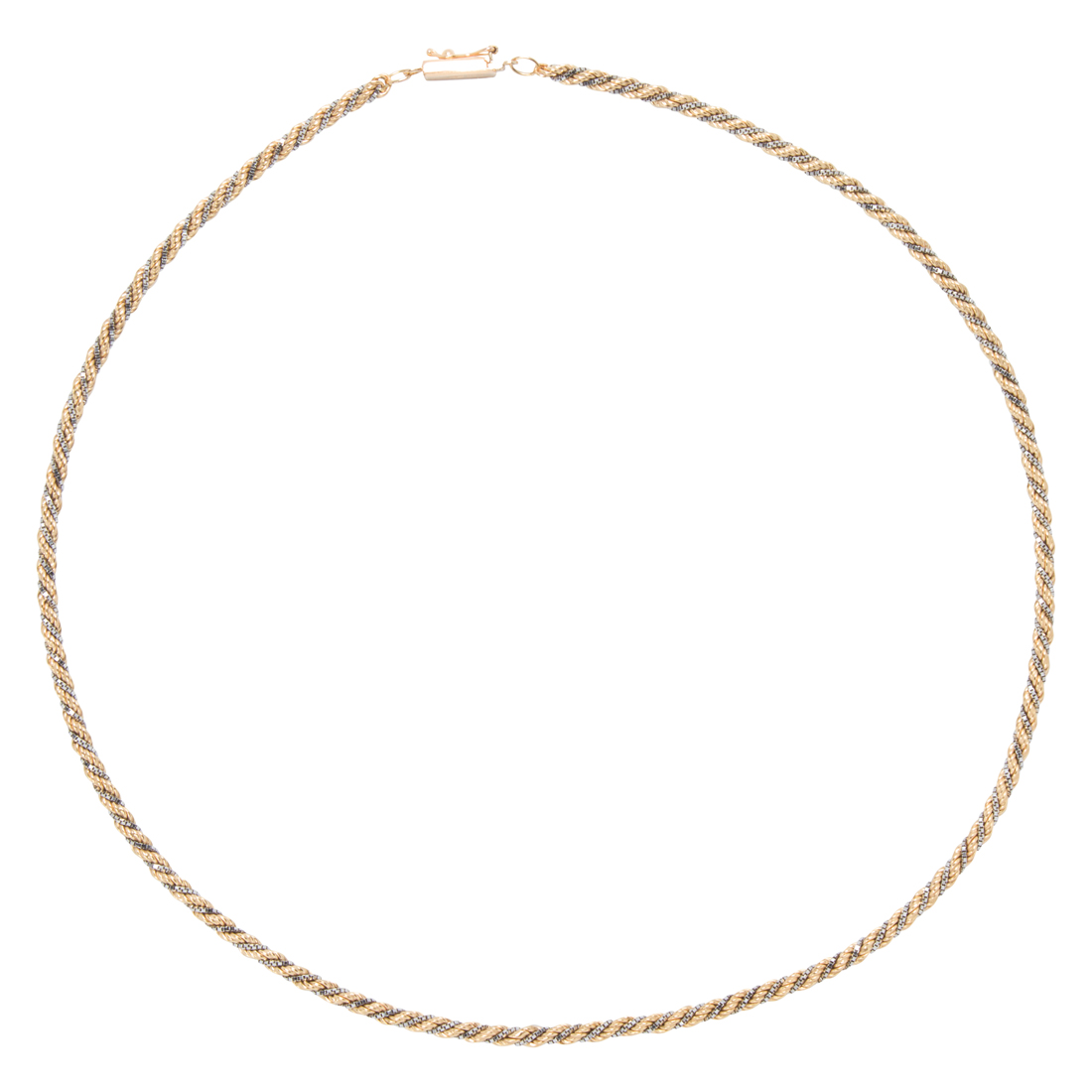 A 14K BI-COLOR GOLD ROPE CHAIN