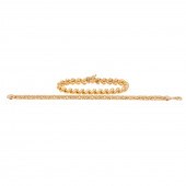 A 14K BYZANTINE BRACELET & 10K