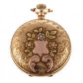 A 14K ELGIN HUNTER CASE POCKET