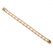 A 14K FINE OPAL BRACELET WITH