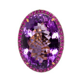 A 14K GOLD AND SILVER AMETHYST