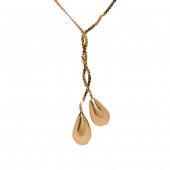 A 14K GOLD LARIAT NECKLACE A 1