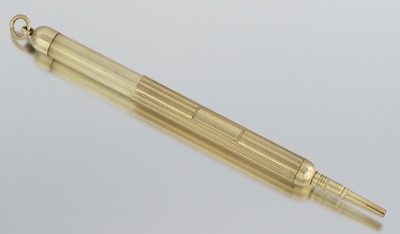 A 14k Gold Pencil Holder 14k yellow