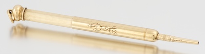 A 14k Gold Pencil Holder 14k yellow