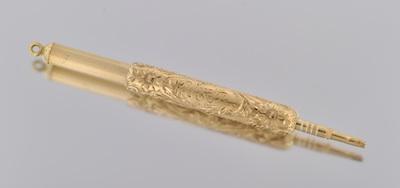 A 14k Gold Pencil Holder 14k yellow