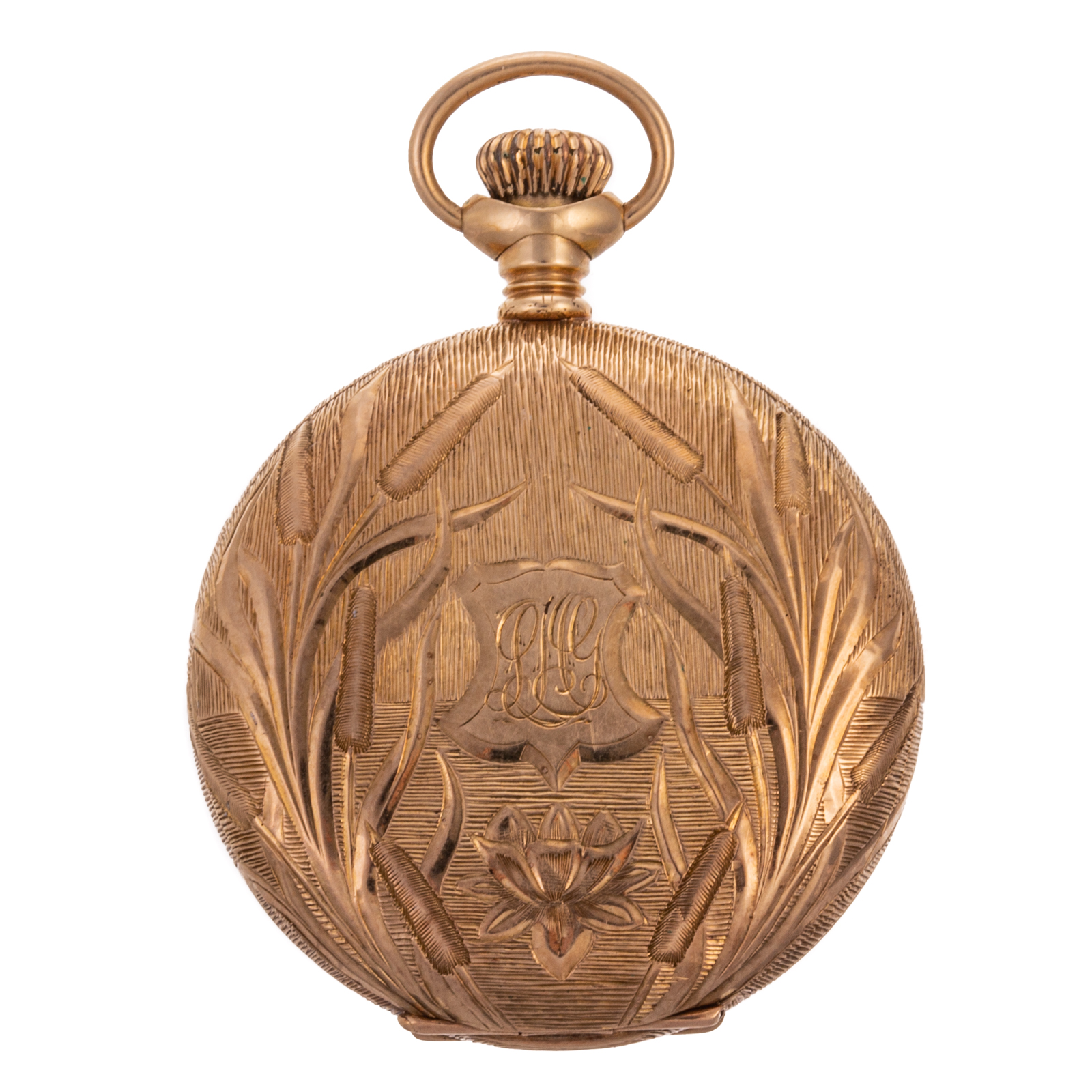 A 14K HUNTER CASE WALTHAM POCKET