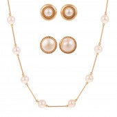 A 14K PEARL NECKLACE & TWO PAI
