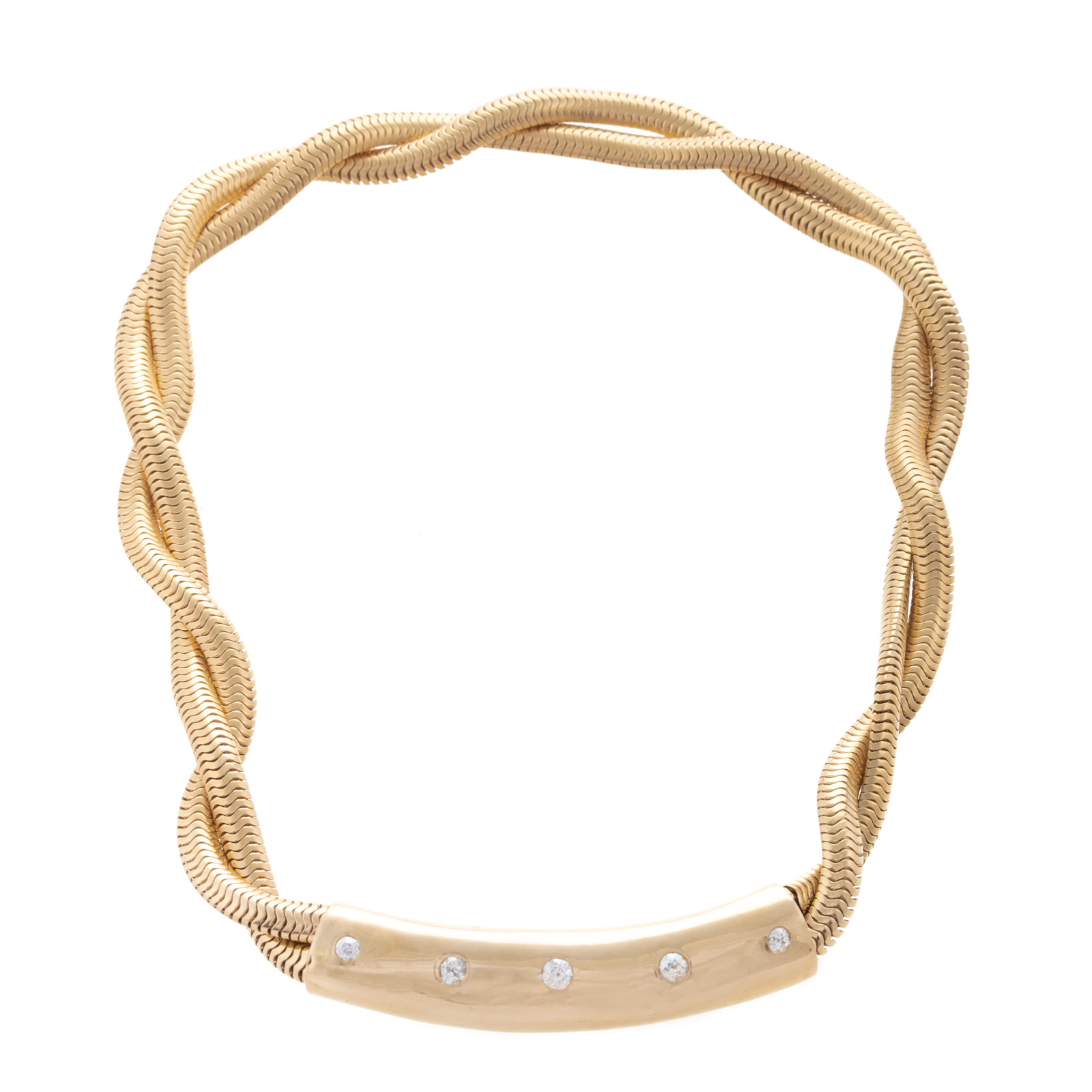 A 14K RETRO SNAKE CHAIN CHOKER WITH