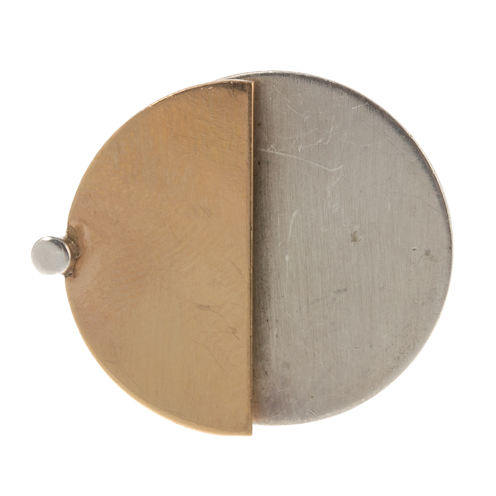 A 14K & STERLING SILVER RING BY