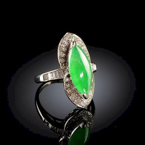 A 14K WHITE GOLD, CHINESE 'A'