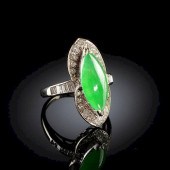 A 14K WHITE GOLD, CHINESE 'A'