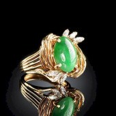 A 14K YELLOW GOLD AND CHINESE