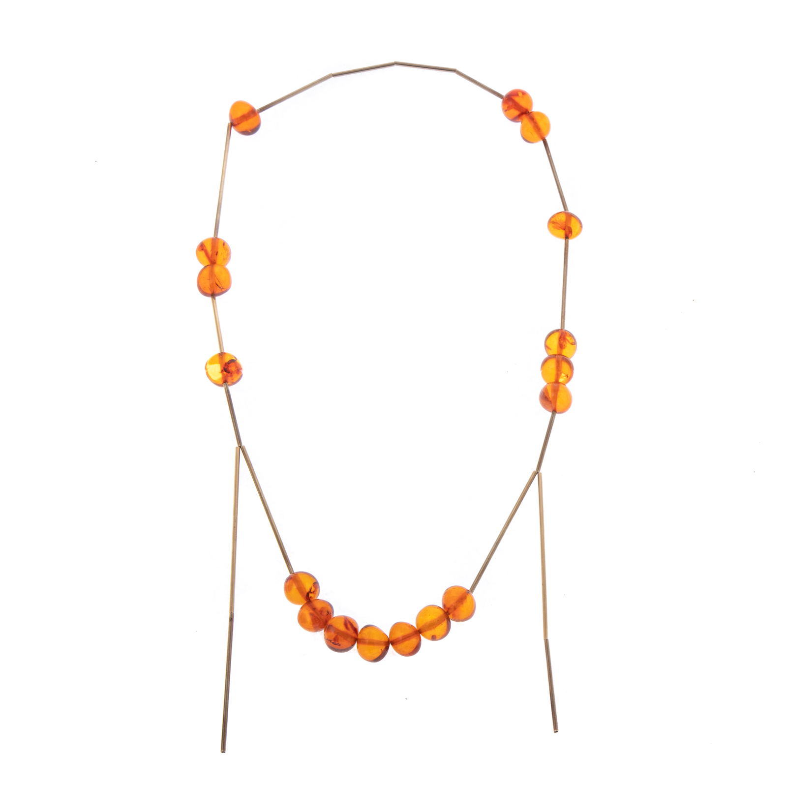 A 14K YELLOW GOLD BETTY COOKE AMBER