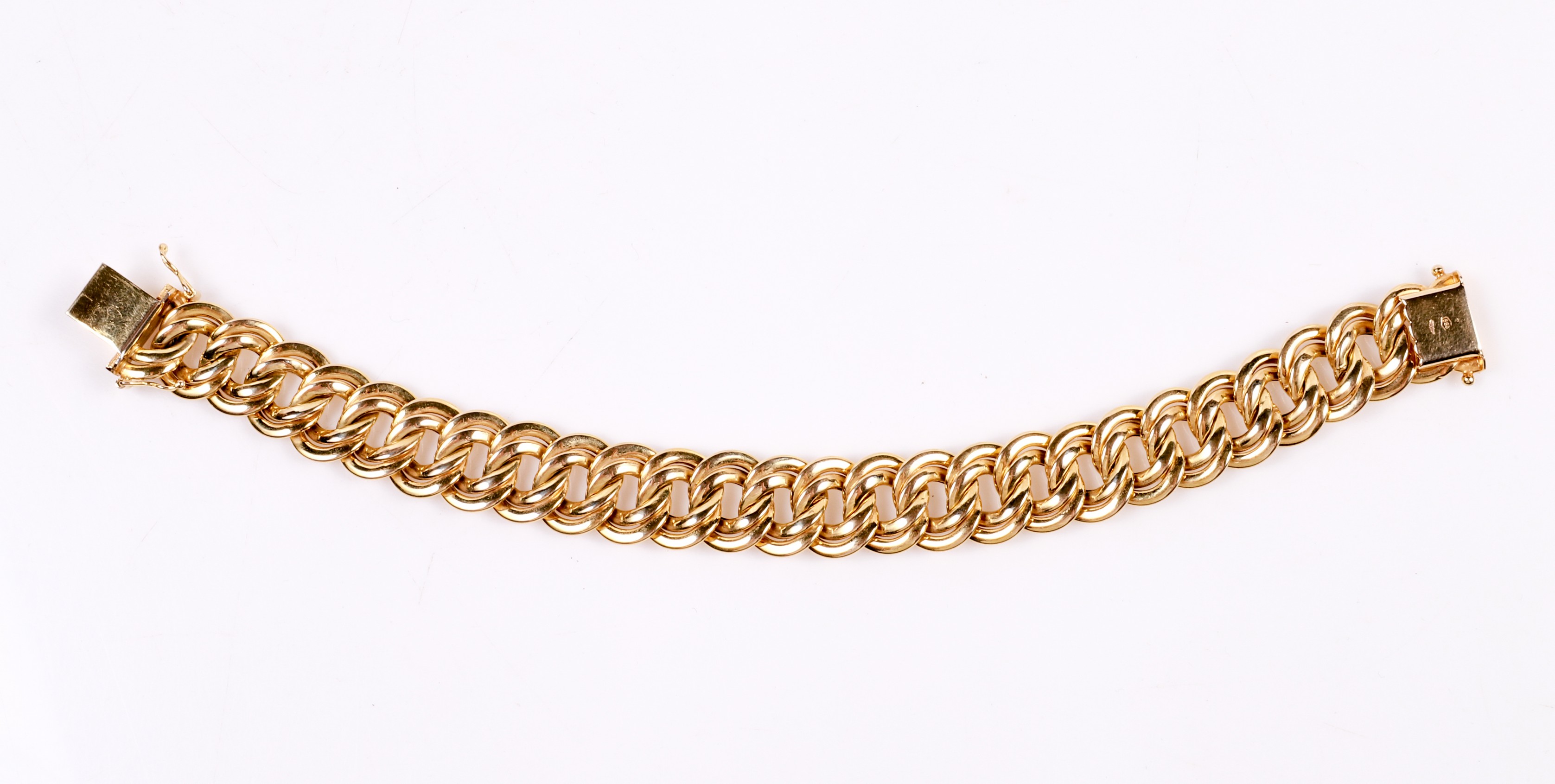 A 14K Yellow gold bracelet, wide