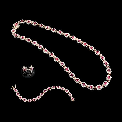 A 14K YELLOW GOLD, WHITE GOLD,