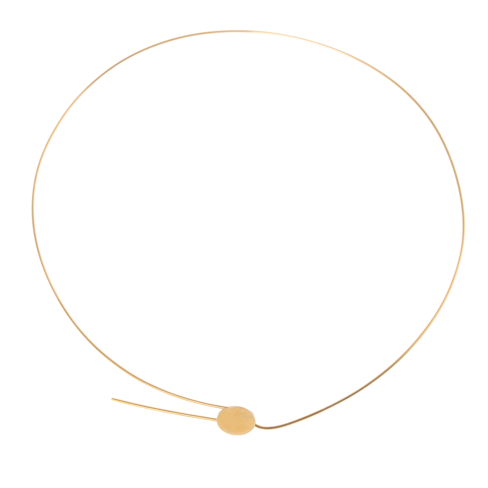 A 14K YELLOW GOLD WIRE NECKLACE