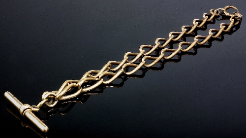 A 15ct gold 400mm double Albert
