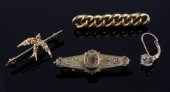 A 15ct gold bar brooch of rope