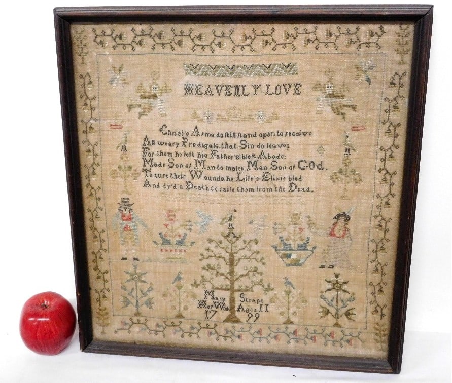 A 1799 SAMPLER BY MARY STRAPS,