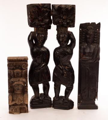 A 17th Century carved oak caryatid,