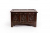 A 17th Century oak coffer, the