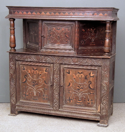 A 17th Century panelled oak court