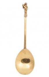 A 17th Century silver gilt spo