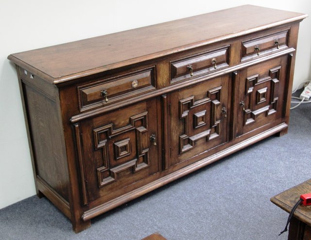 A 17th Century style oak moulded