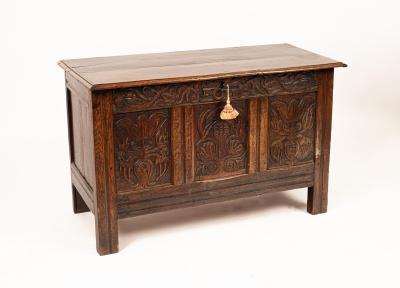 A 17th Century style oak coffer,
