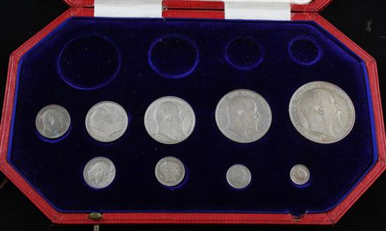 A 1902 specimen coin set; Crown
